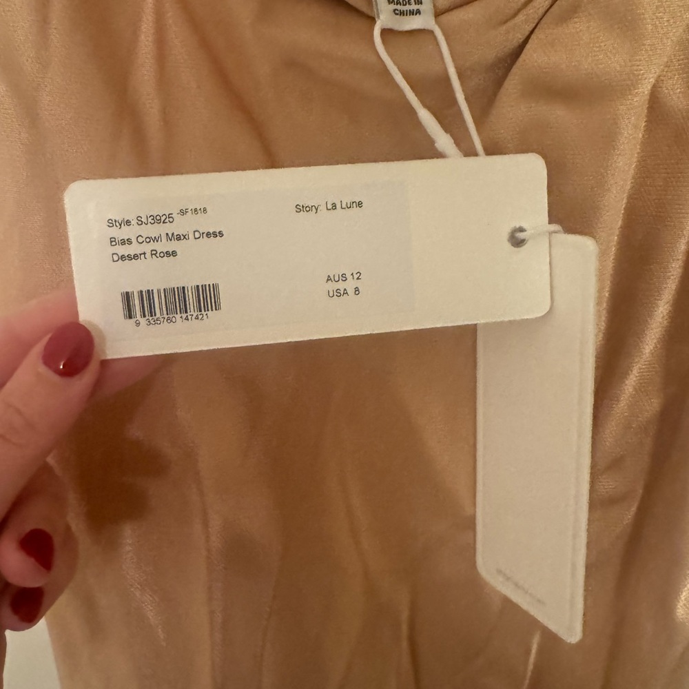 REVOLVE Shona Joy Satin Maxi Dress in Soft Peach - Picture 5 of 6